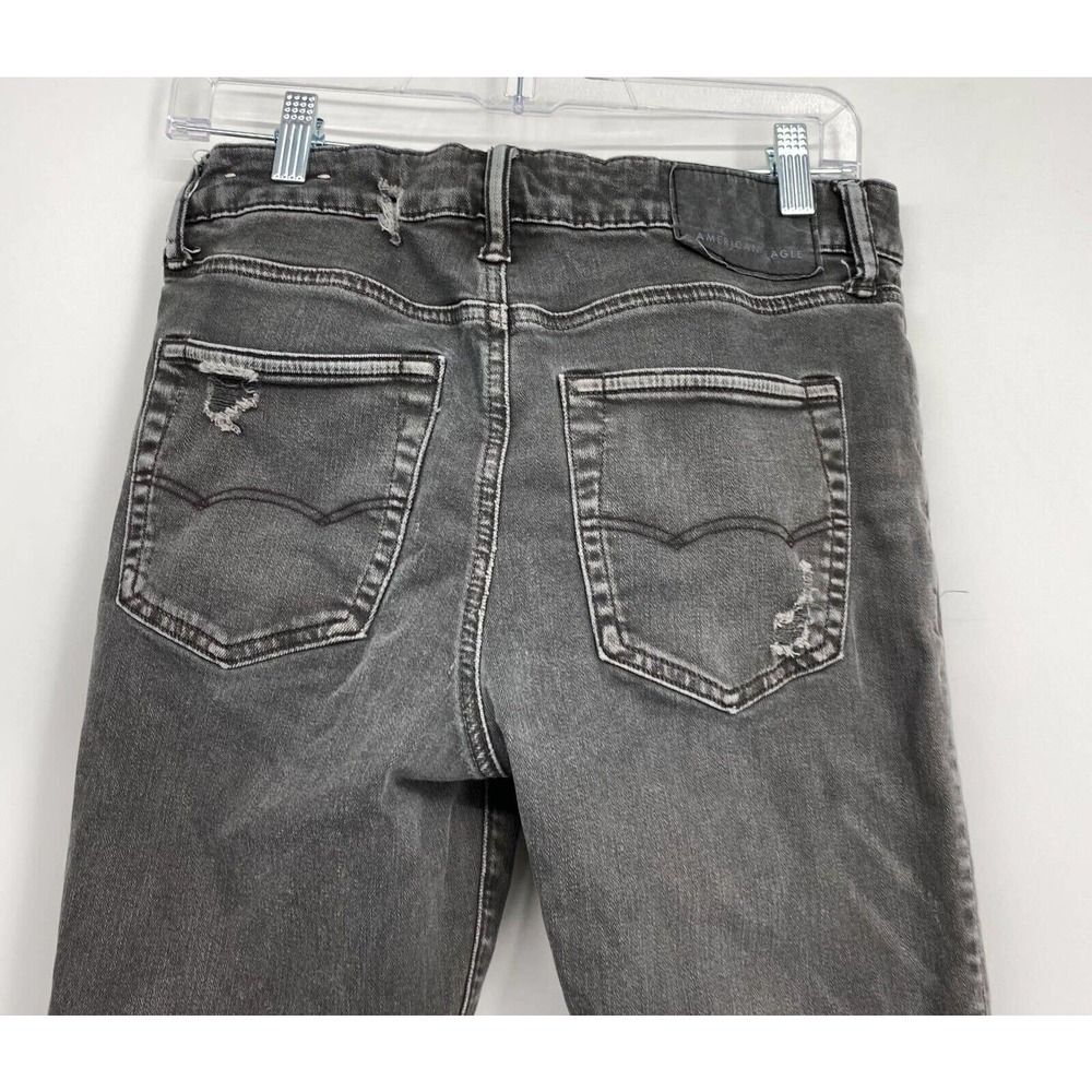 American Eagle Men's Jeans 29x32 Next Level‎ Flex Distressed Denim Faded Black - Picture 7 of 10
